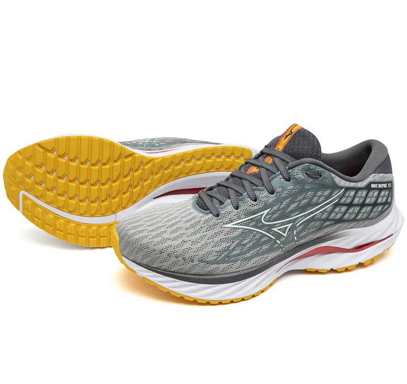 Mizuno Men's Wave Inspire 20 Running Shoes Abyss/White/Citrus-4